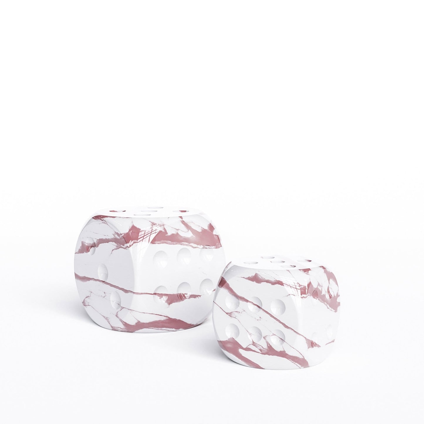 Ceramic Dice Set - White Marbles - Synchrony Art INC