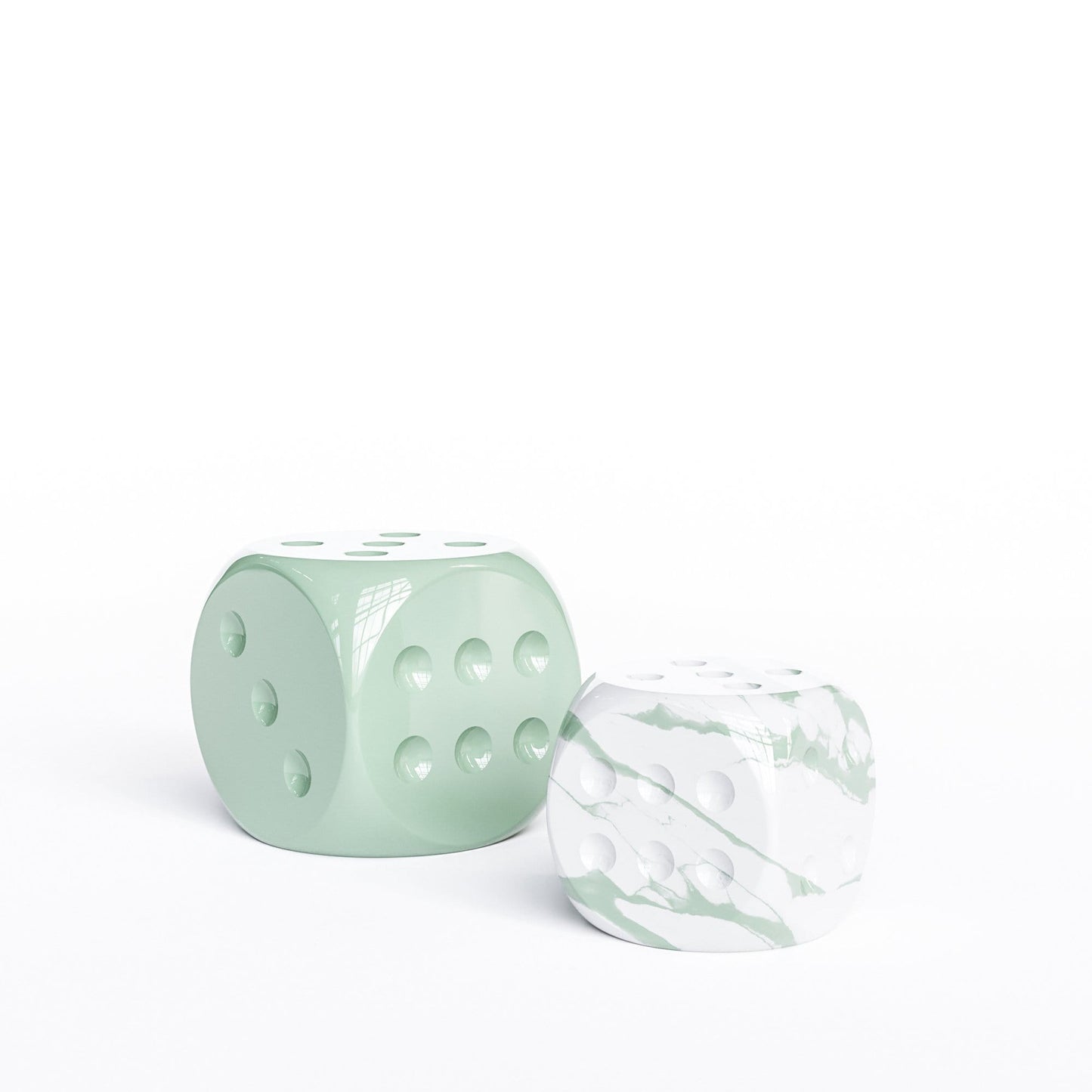 Ceramic Dice Set - Plain & Marbles - Synchrony Art INC