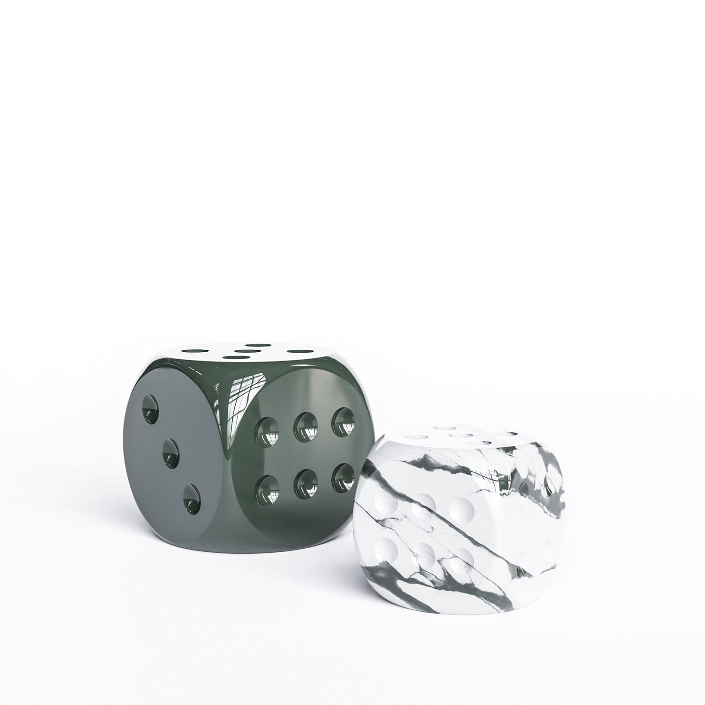 Ceramic Dice Set - Plain & Marbles - Synchrony Art INC