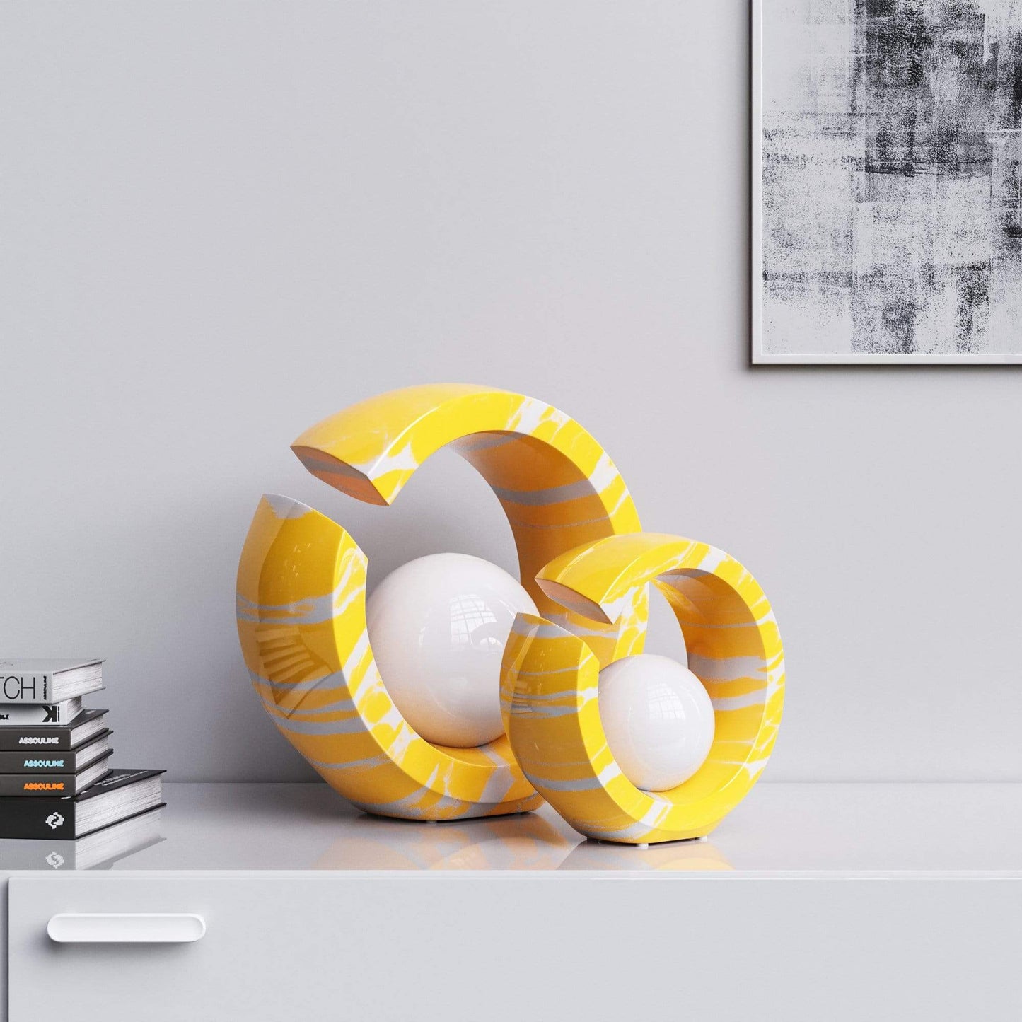 Ceramic Rings & Ball Set - Color Marbles - Synchrony Art INC