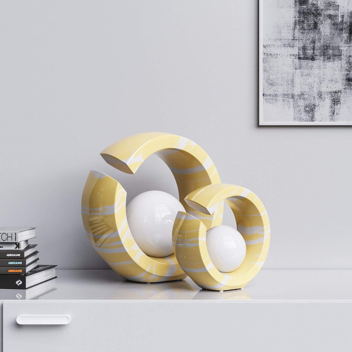 Ceramic Rings & Ball Set - Color Marbles - Synchrony Art INC