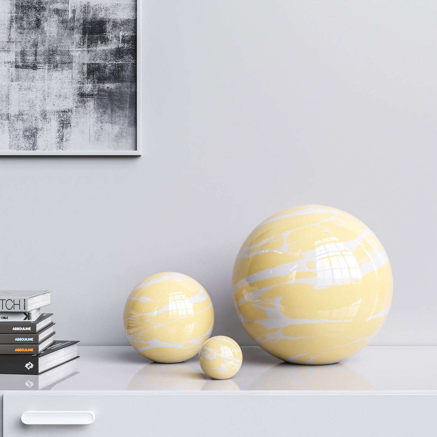 Ceramic Spheres - Three Pieces Set - Color Marbles - Synchrony Art INC