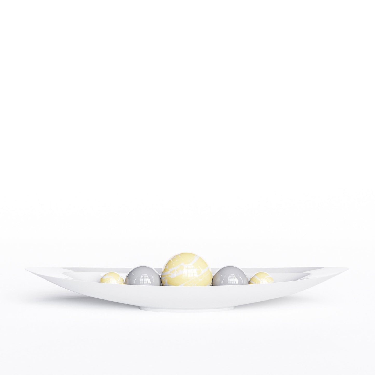Ceramic Canoe & Five Balls Set - Color Marbles - Synchrony Art INC