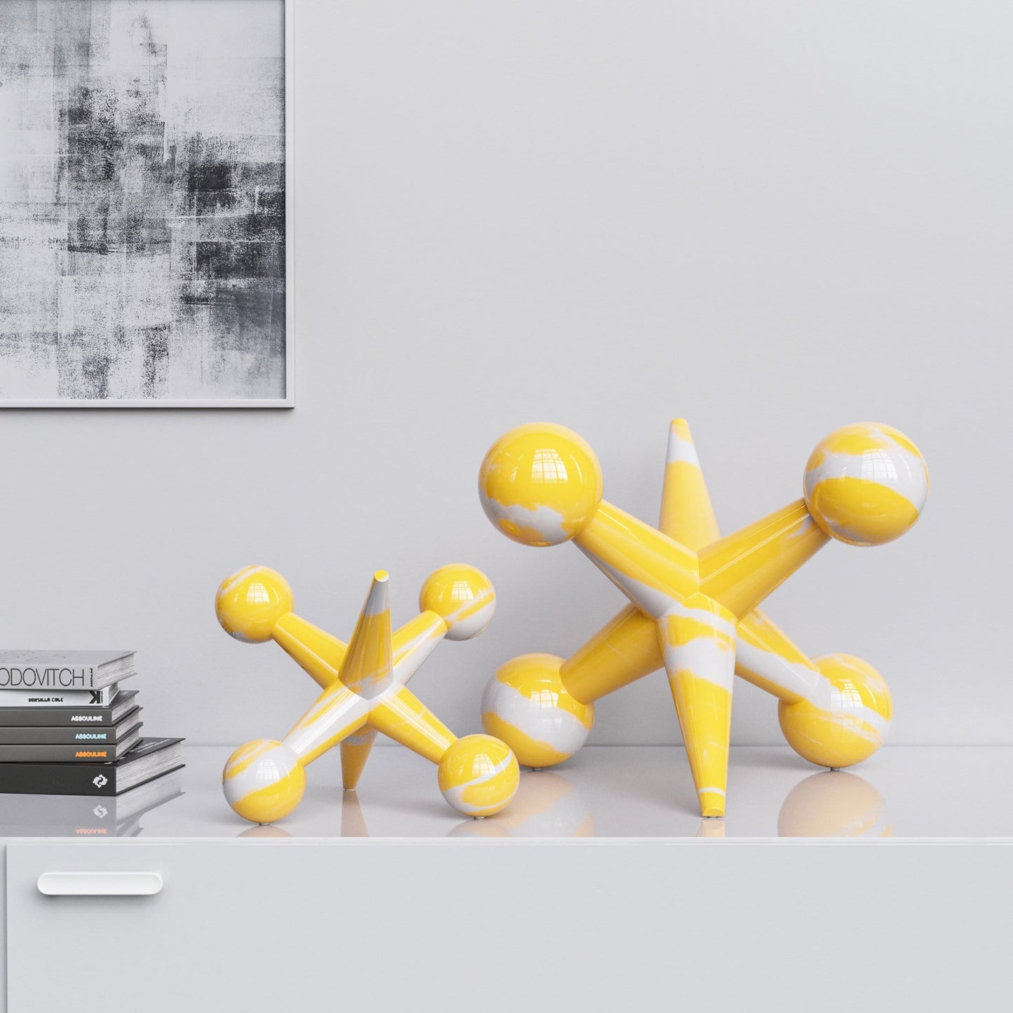 Ceramic Jack Set - Color Marbles - Synchrony Art INC