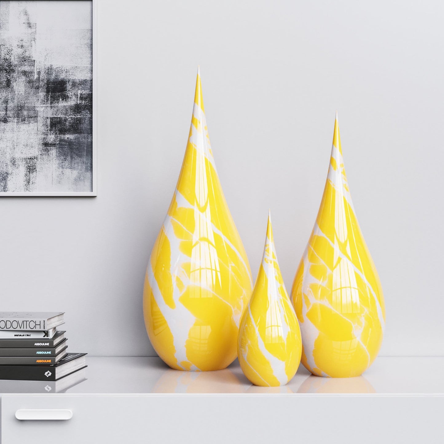Ceramic Drop Three Pieces Set - Marble Colors - Synchrony Art INC