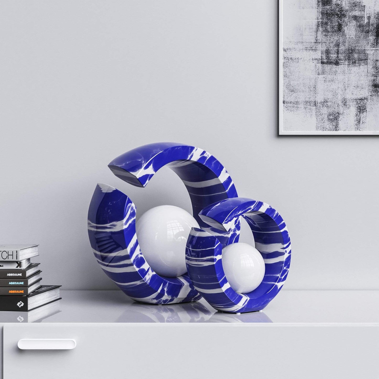 Ceramic Rings & Ball Set - Color Marbles - Synchrony Art INC
