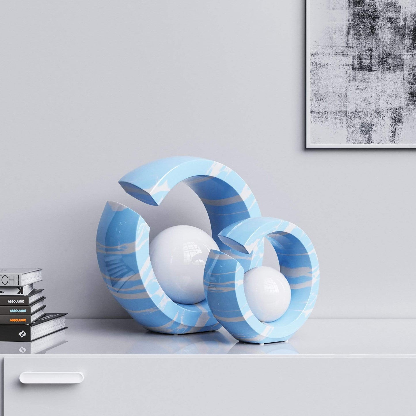 Ceramic Rings & Ball Set - Color Marbles - Synchrony Art INC