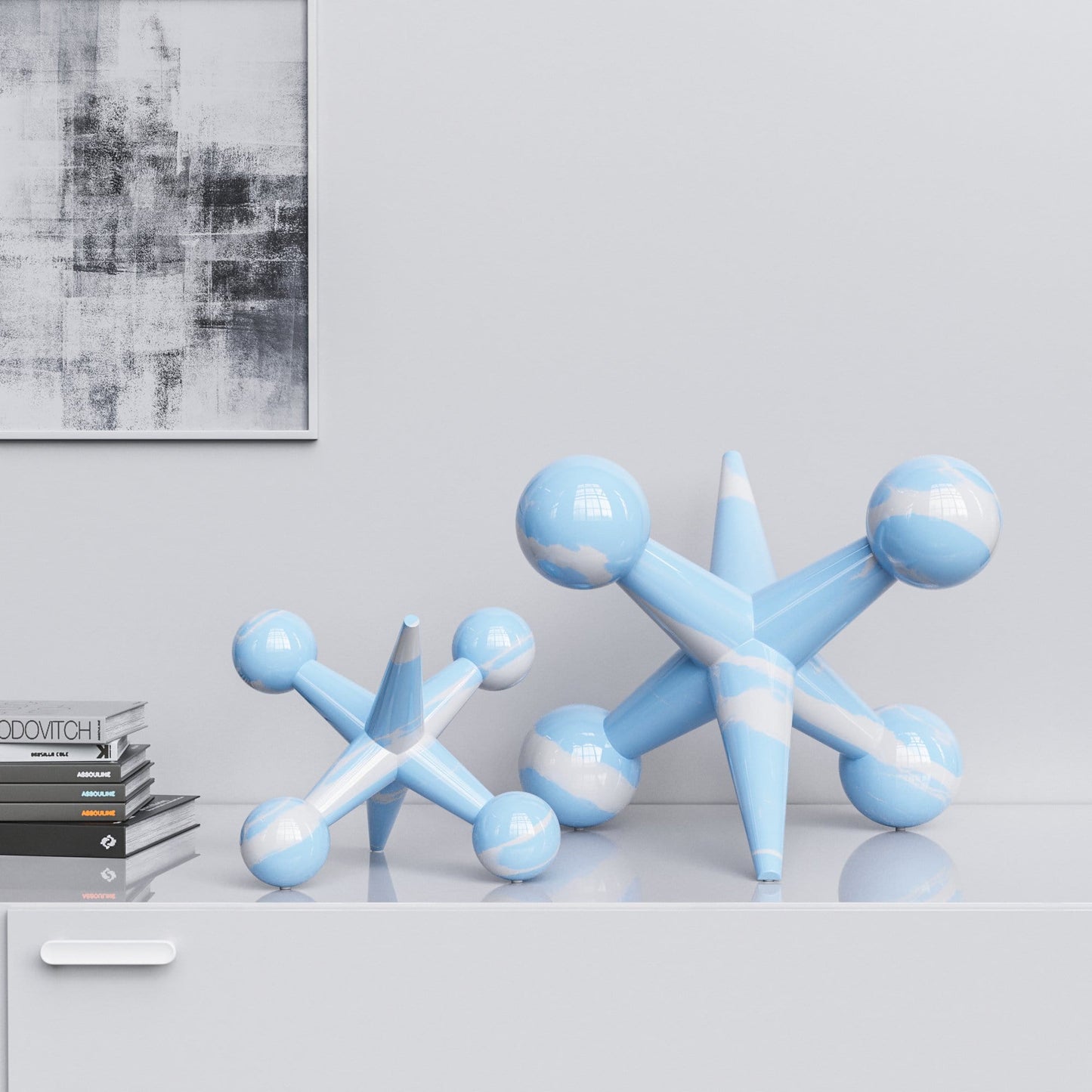 Ceramic Jack Set - Color Marbles - Synchrony Art INC