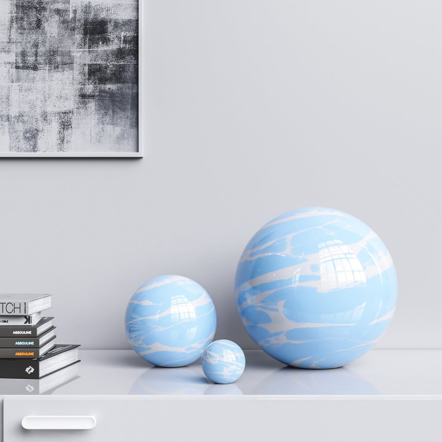 Ceramic Spheres - Three Pieces Set - Color Marbles - Synchrony Art INC