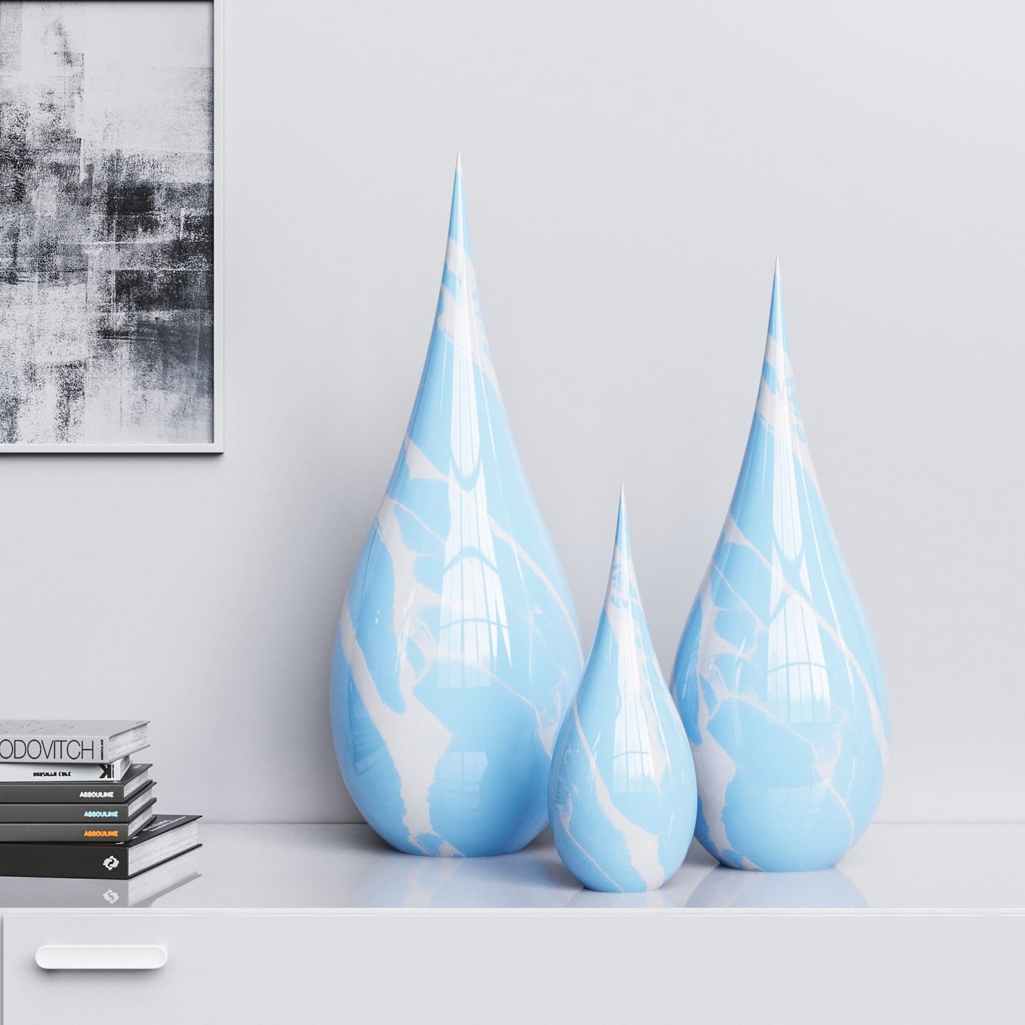 Ceramic Drop Three Pieces Set - Marble Colors - Synchrony Art INC
