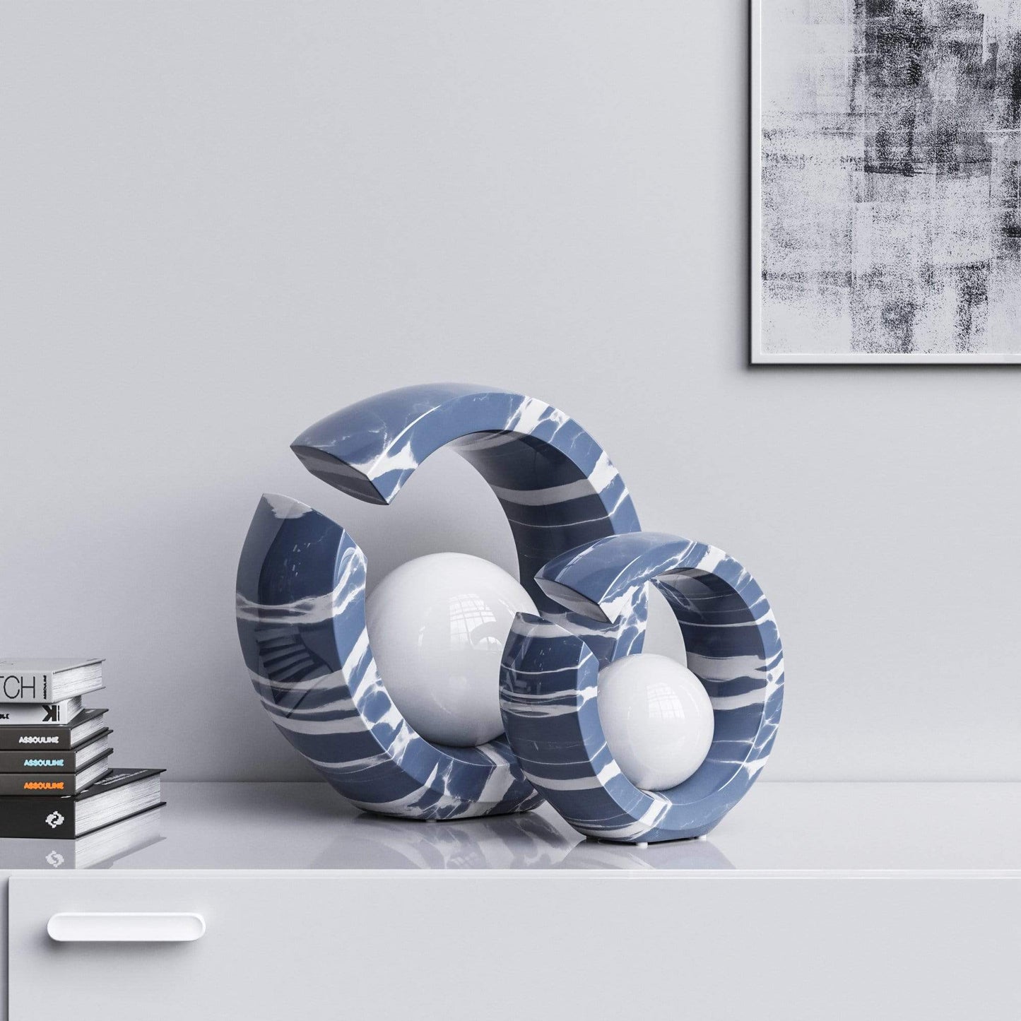 Ceramic Rings & Ball Set - Color Marbles - Synchrony Art INC