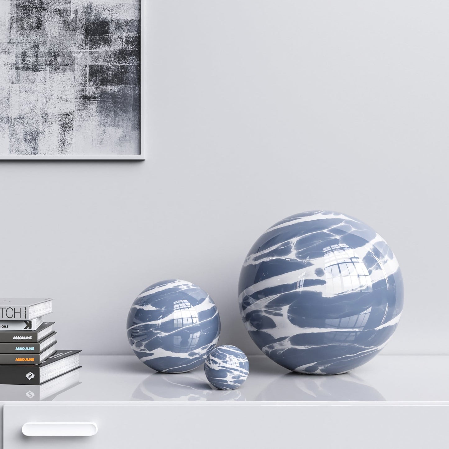 Ceramic Spheres - Three Pieces Set - Color Marbles - Synchrony Art INC