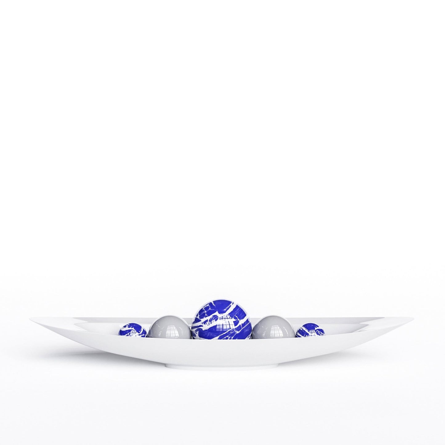 Ceramic Canoe & Five Balls Set - Color Marbles - Synchrony Art INC