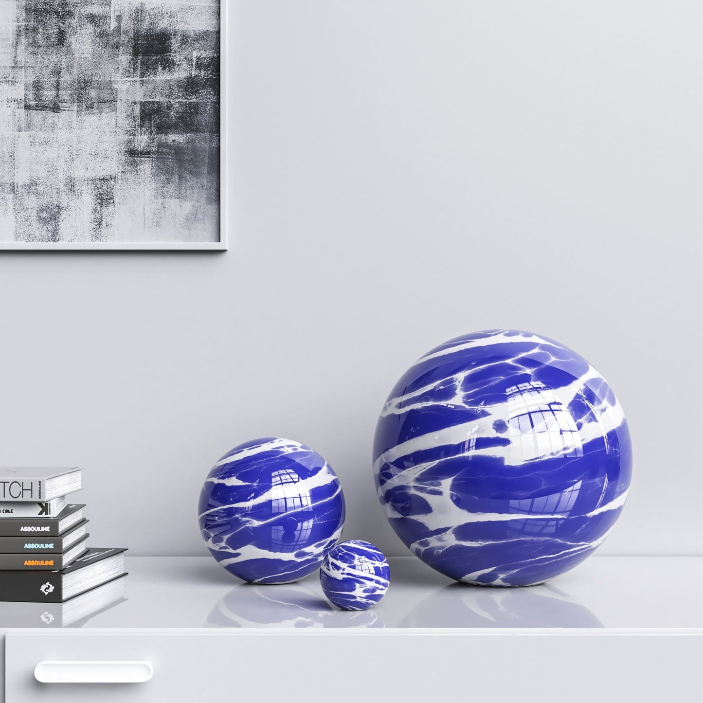 Ceramic Spheres - Three Pieces Set - Color Marbles - Synchrony Art INC