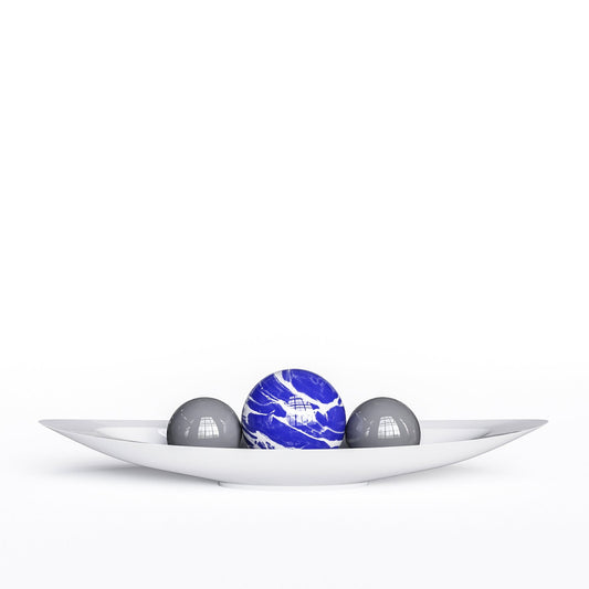 Ceramic Canoe & Three Balls Set - Color Marbles - Synchrony Art INC