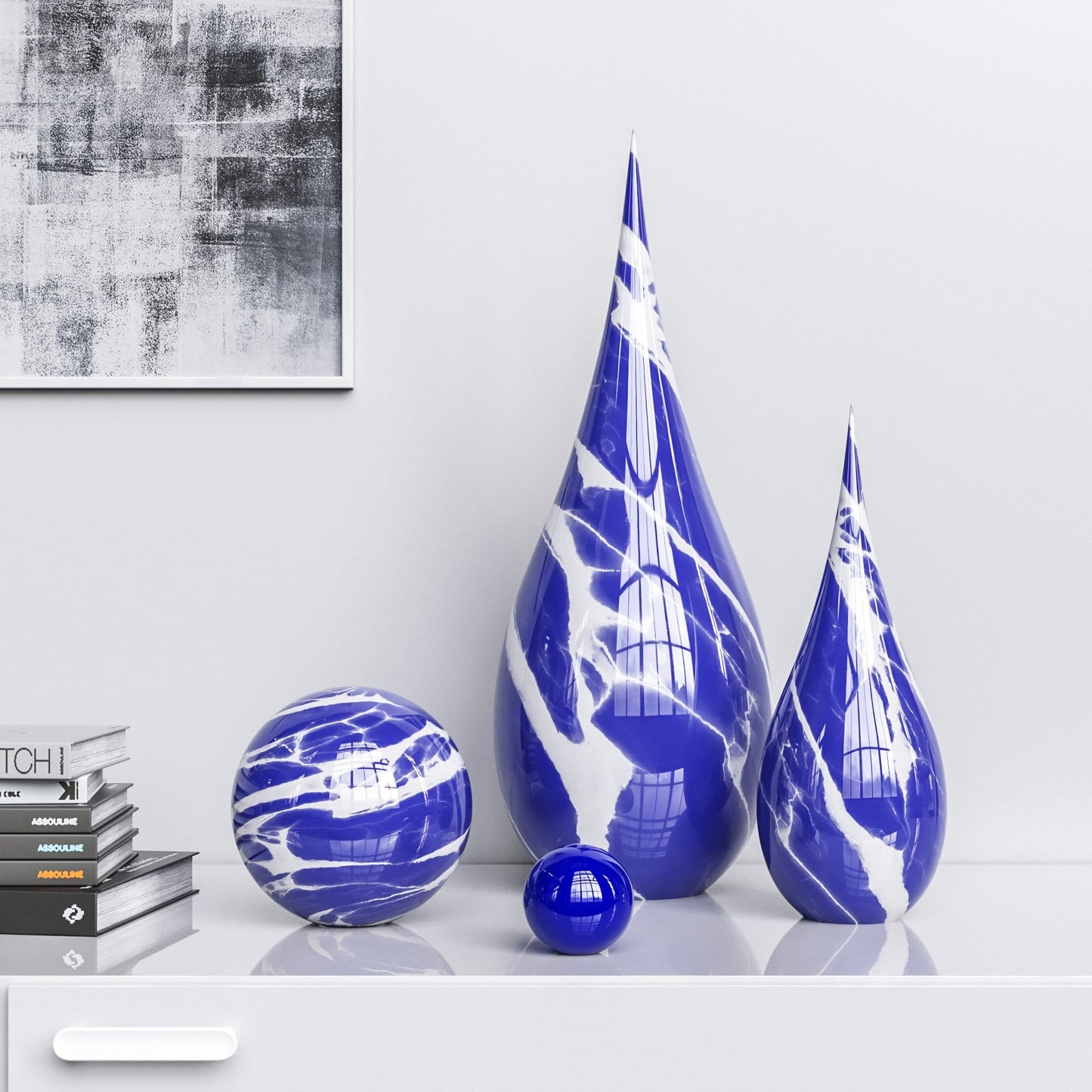 Ceramic Drop & Sphere Set -Color Marbles - Synchrony Art INC