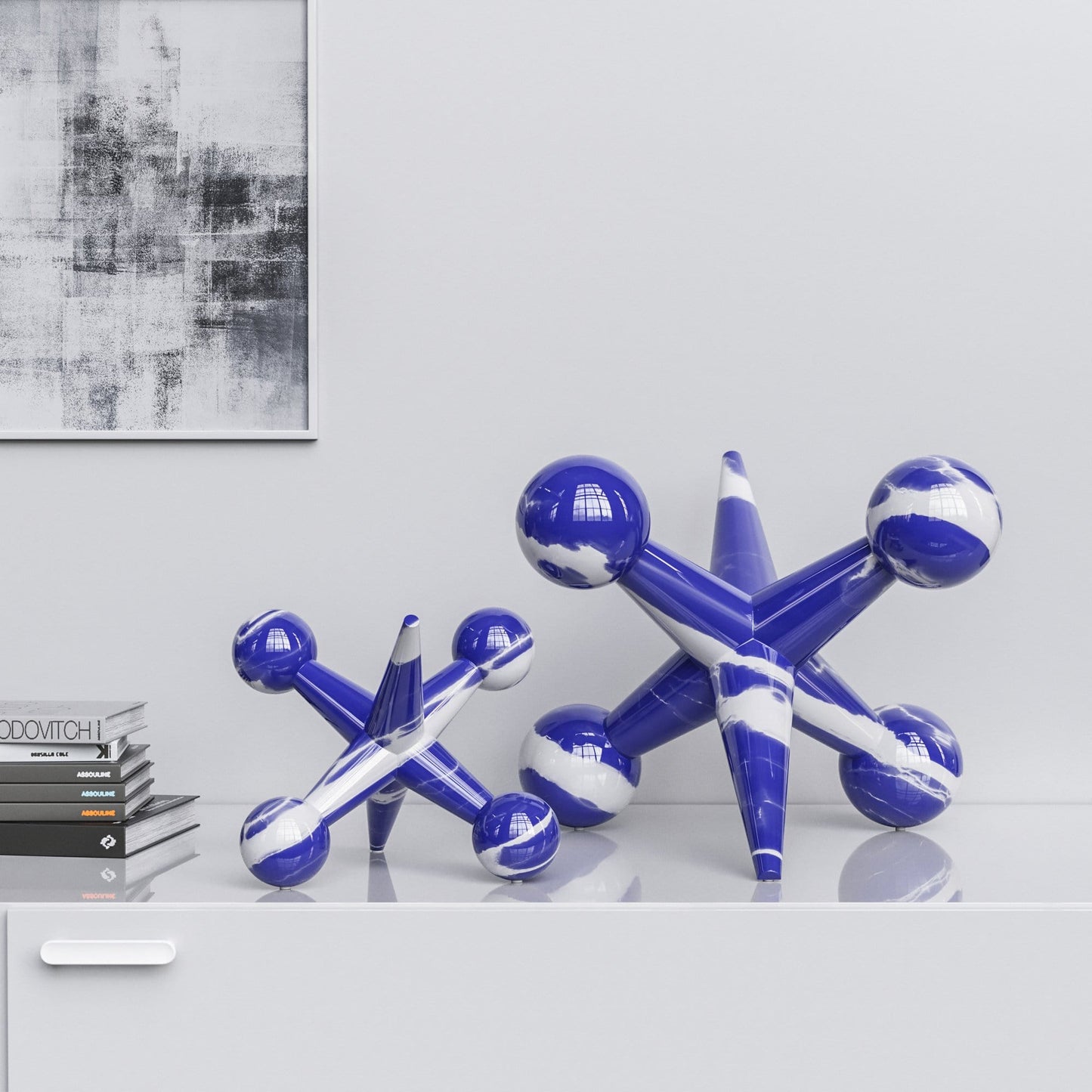 Ceramic Jack Set - Color Marbles - Synchrony Art INC