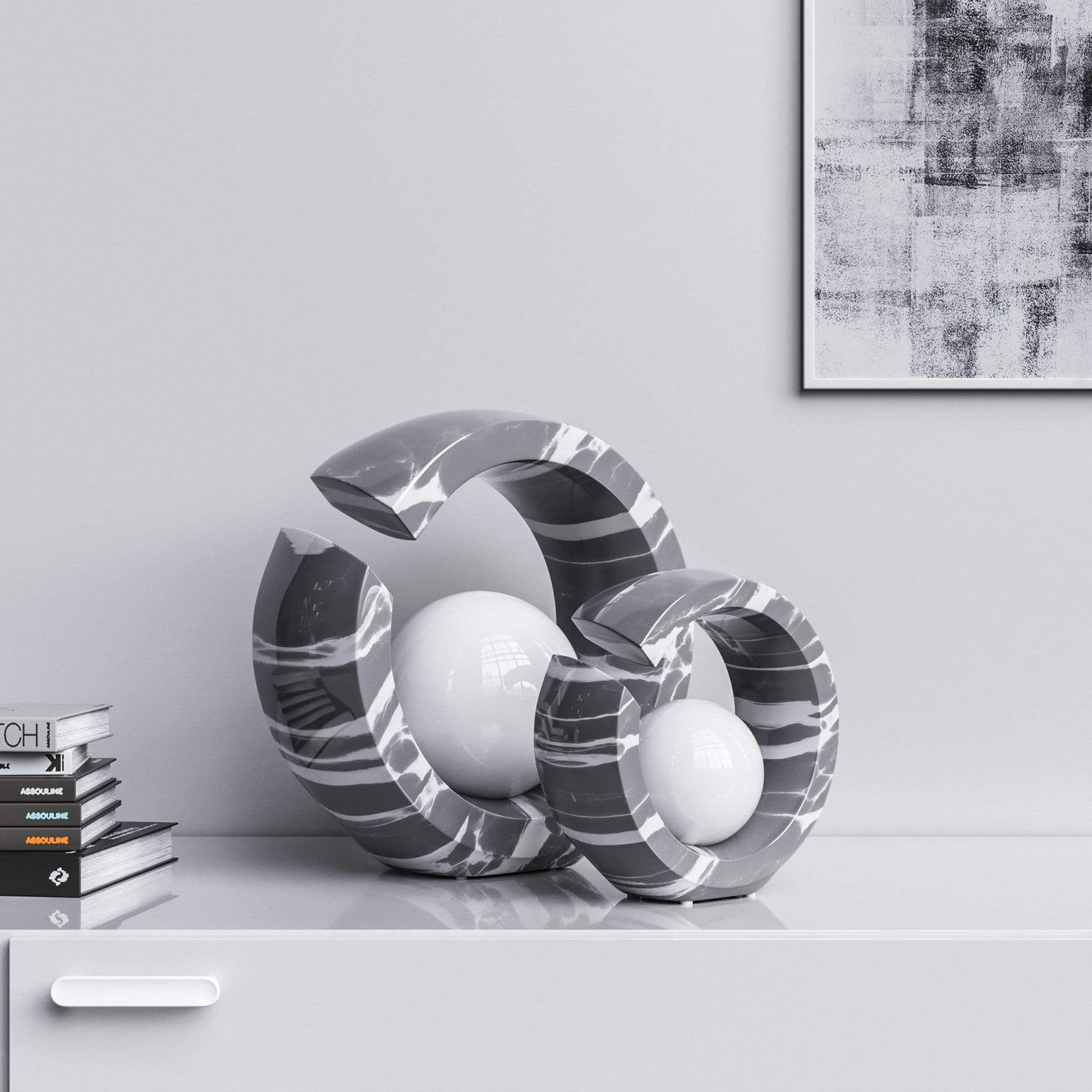 Ceramic Rings & Ball Set - Color Marbles - Synchrony Art INC