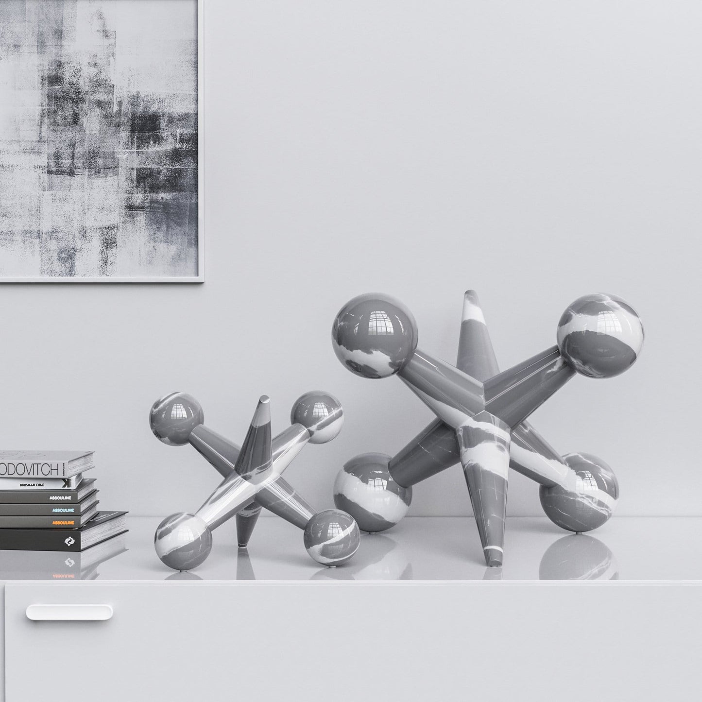 Ceramic Jack Set - Color Marbles - Synchrony Art INC