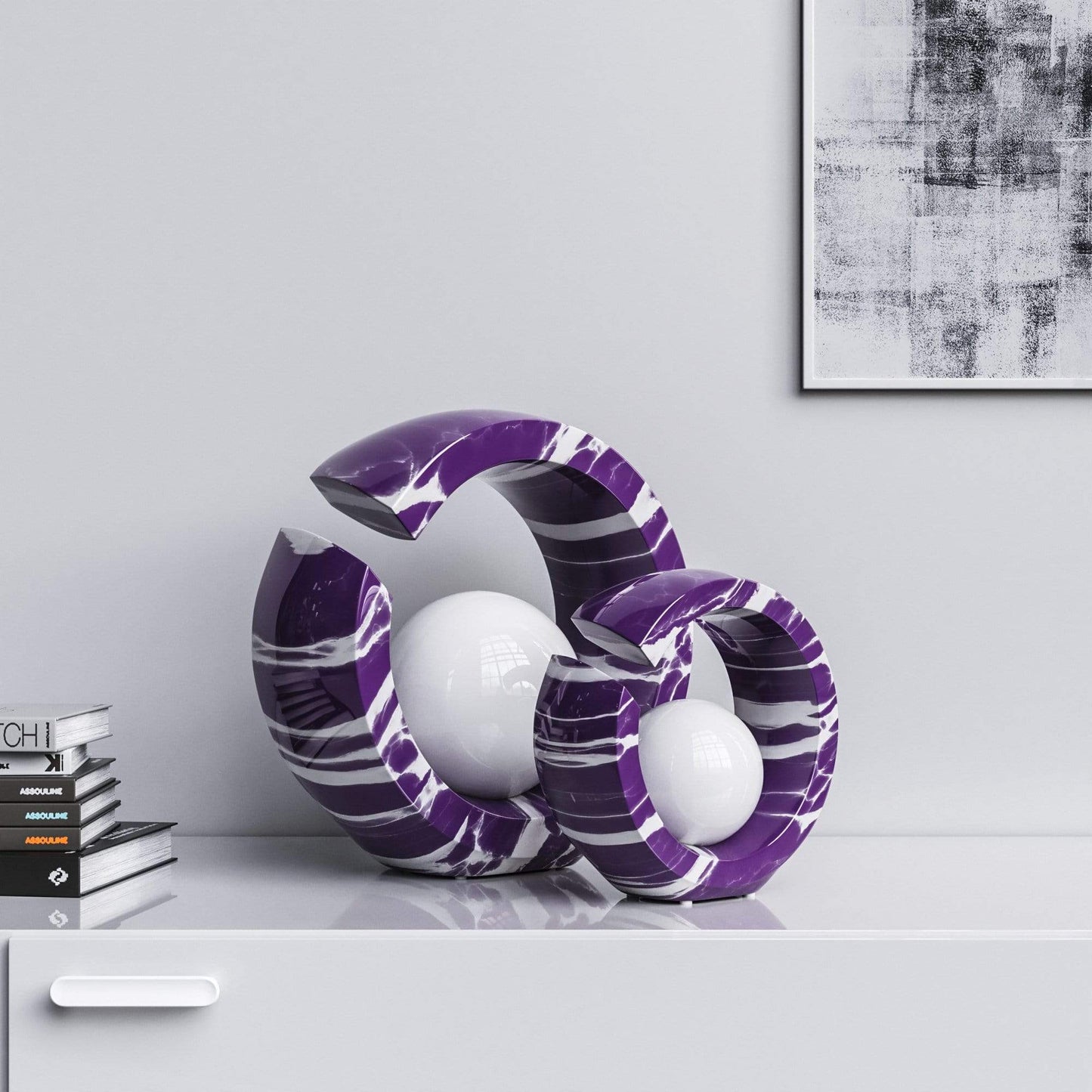 Ceramic Rings & Ball Set - Color Marbles - Synchrony Art INC