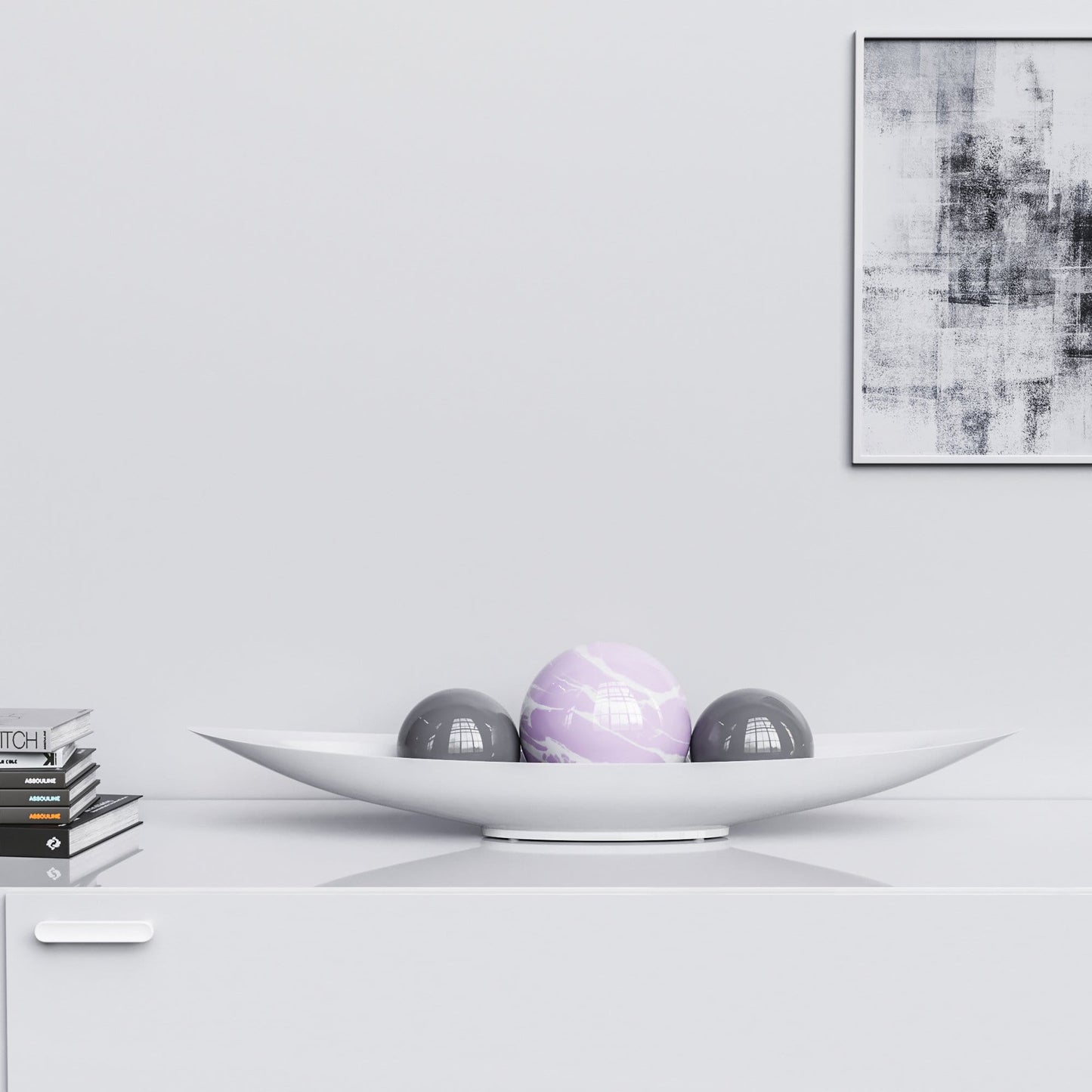 Ceramic Canoe & Three Balls Set - Color Marbles - Synchrony Art INC