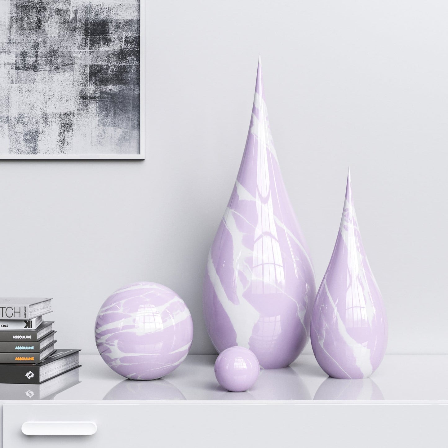 Ceramic Drop & Sphere Set -Color Marbles - Synchrony Art INC