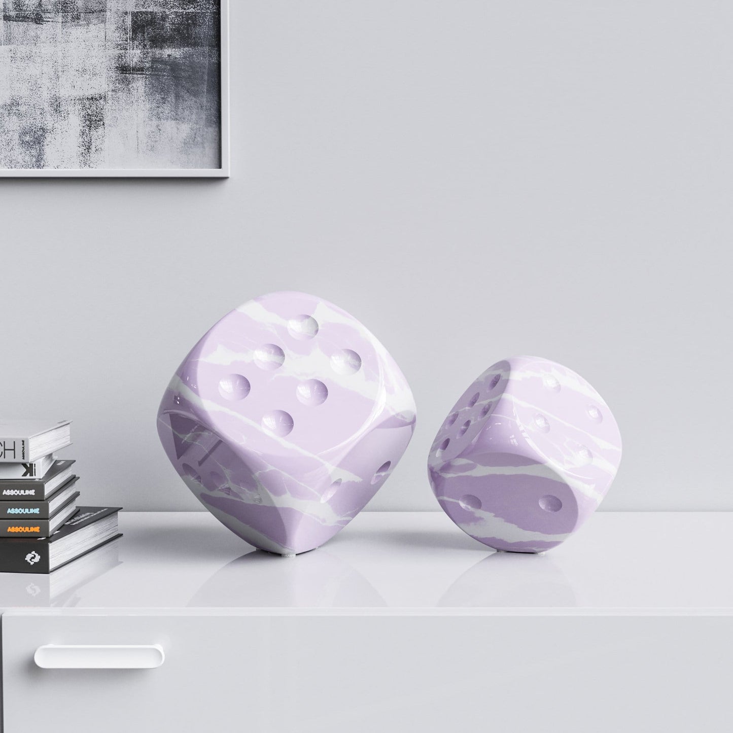 Ceramic Vertical Dice Set - Color Marbles - Synchrony Art INC