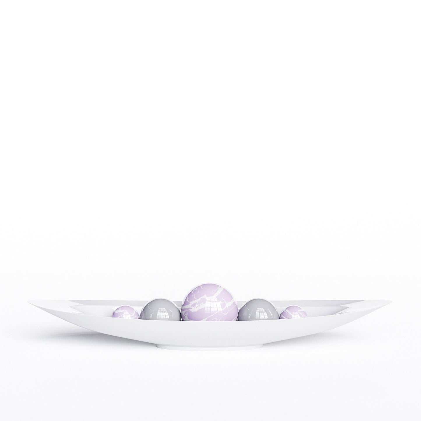 Ceramic Canoe & Five Balls Set - Color Marbles - Synchrony Art INC