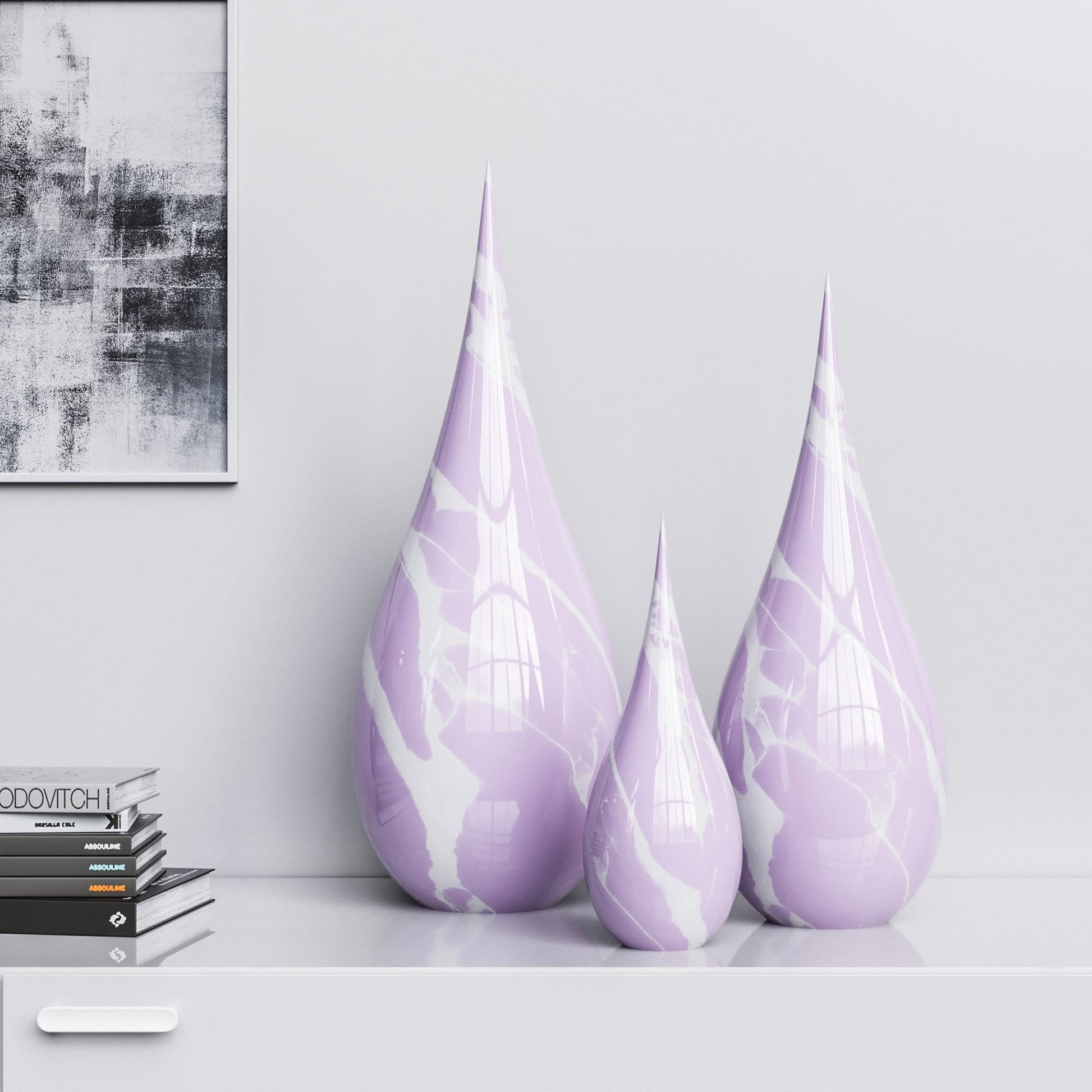 Ceramic Drop Three Pieces Set - Marble Colors - Synchrony Art INC