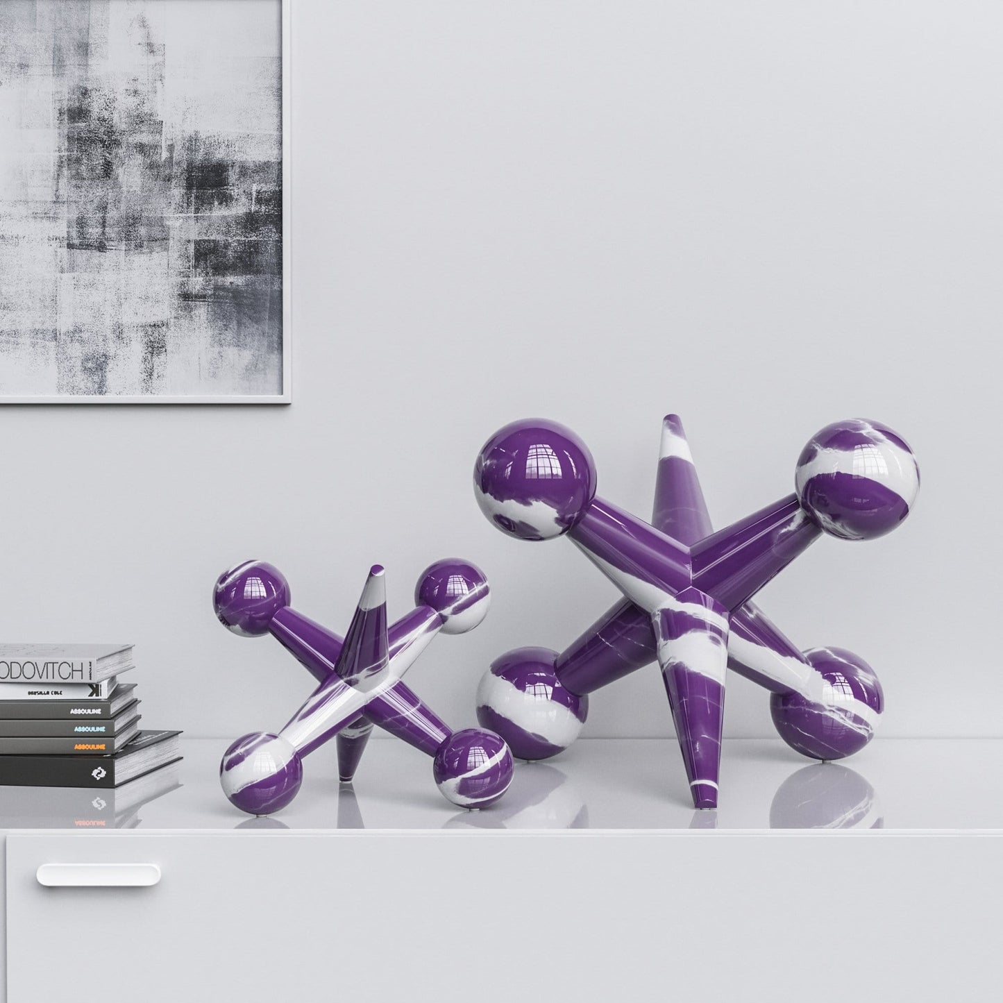 Ceramic Jack Set - Color Marbles - Synchrony Art INC