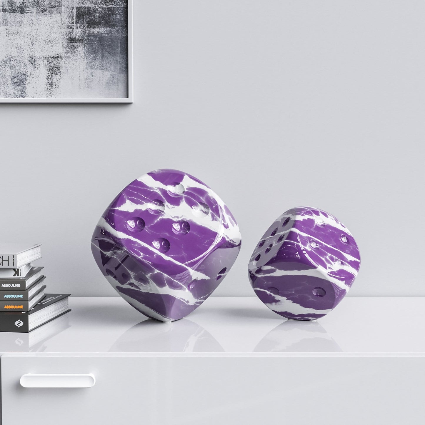 Ceramic Vertical Dice Set - Color Marbles - Synchrony Art INC