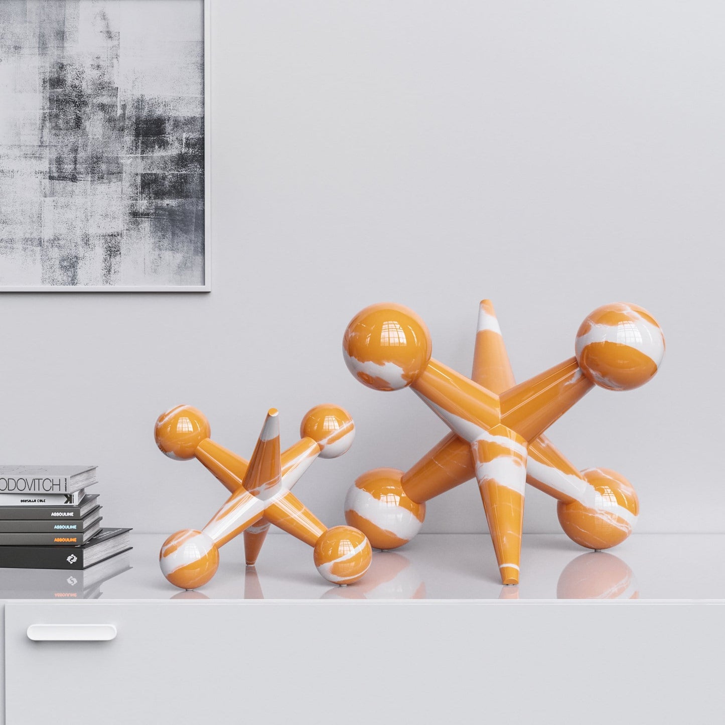 Ceramic Jack Set - Color Marbles - Synchrony Art INC