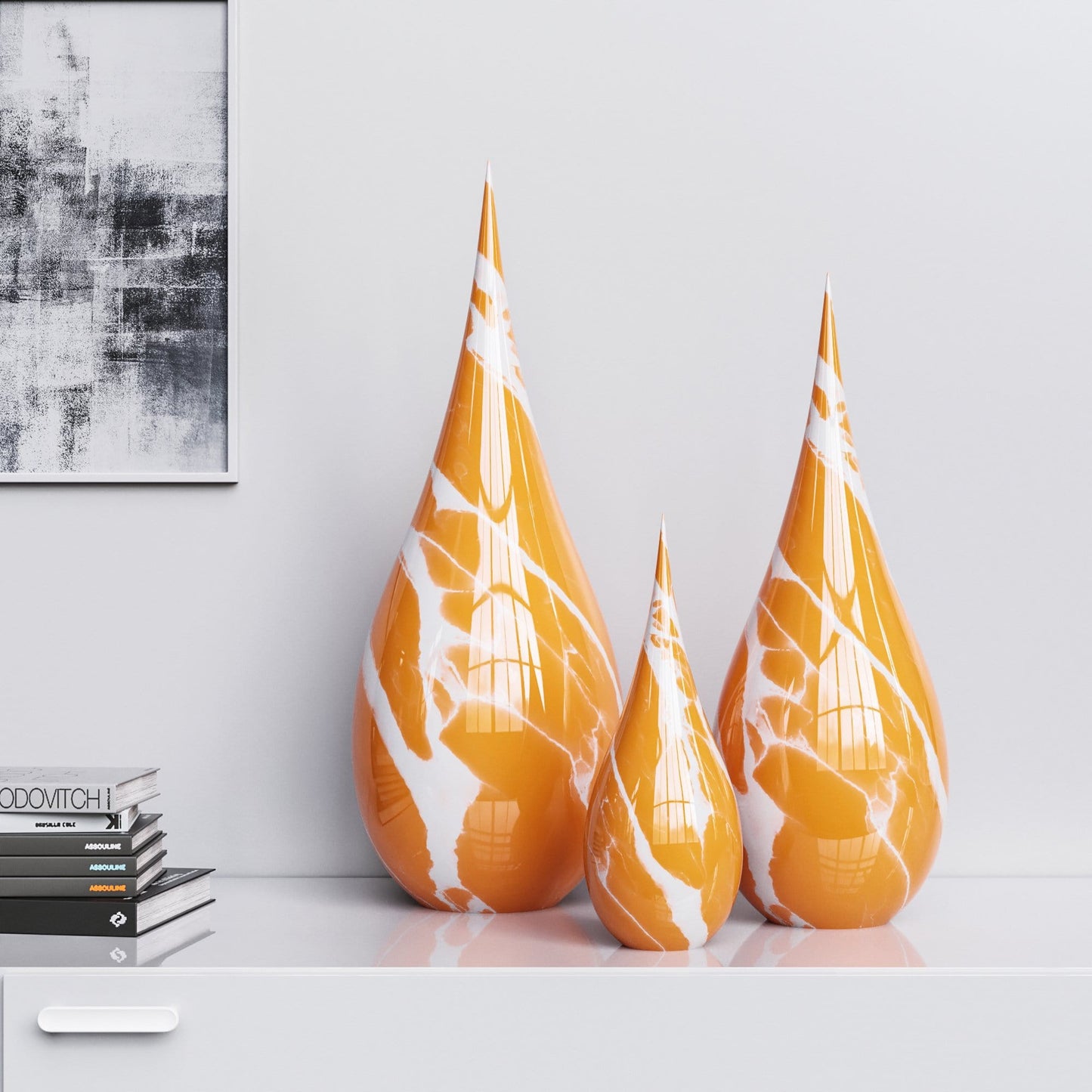 Ceramic Drop Three Pieces Set - Marble Colors - Synchrony Art INC