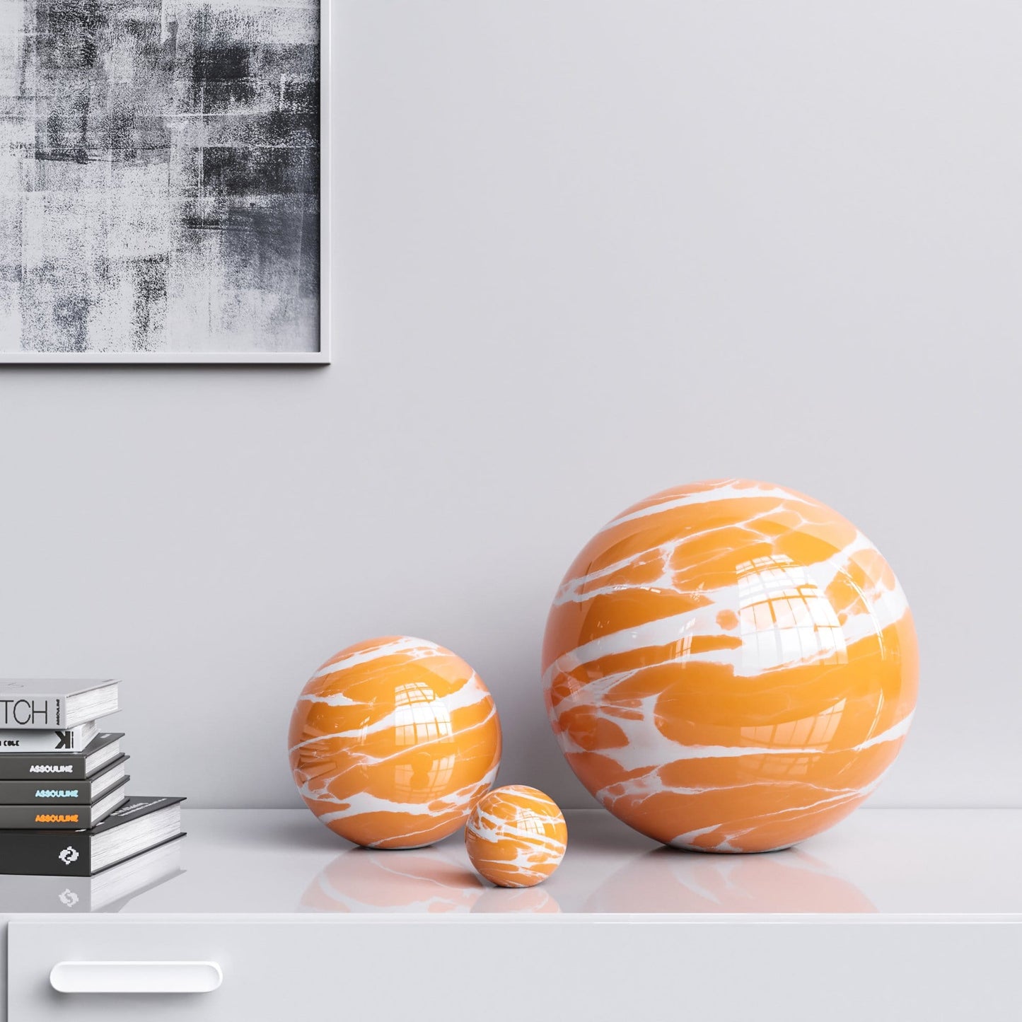 Ceramic Spheres - Three Pieces Set - Color Marbles - Synchrony Art INC