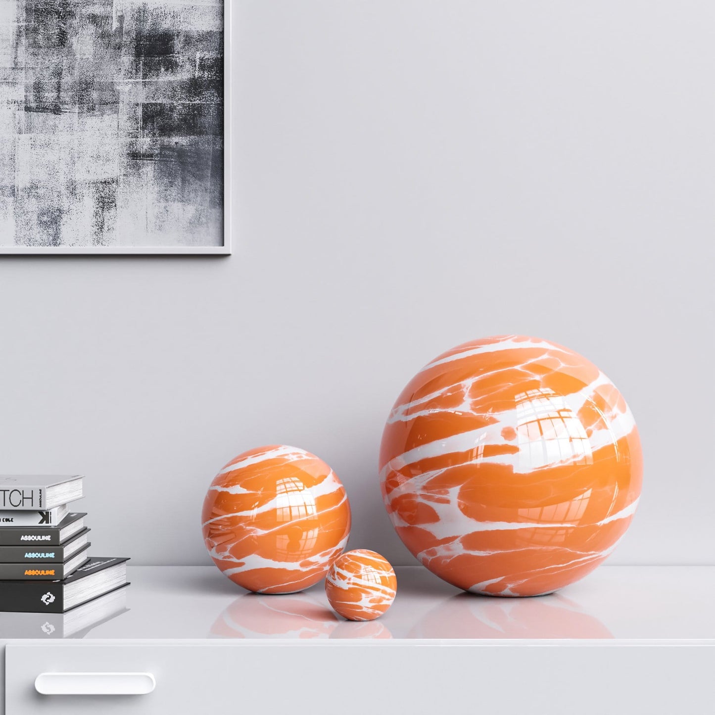 Ceramic Spheres - Three Pieces Set - Color Marbles - Synchrony Art INC