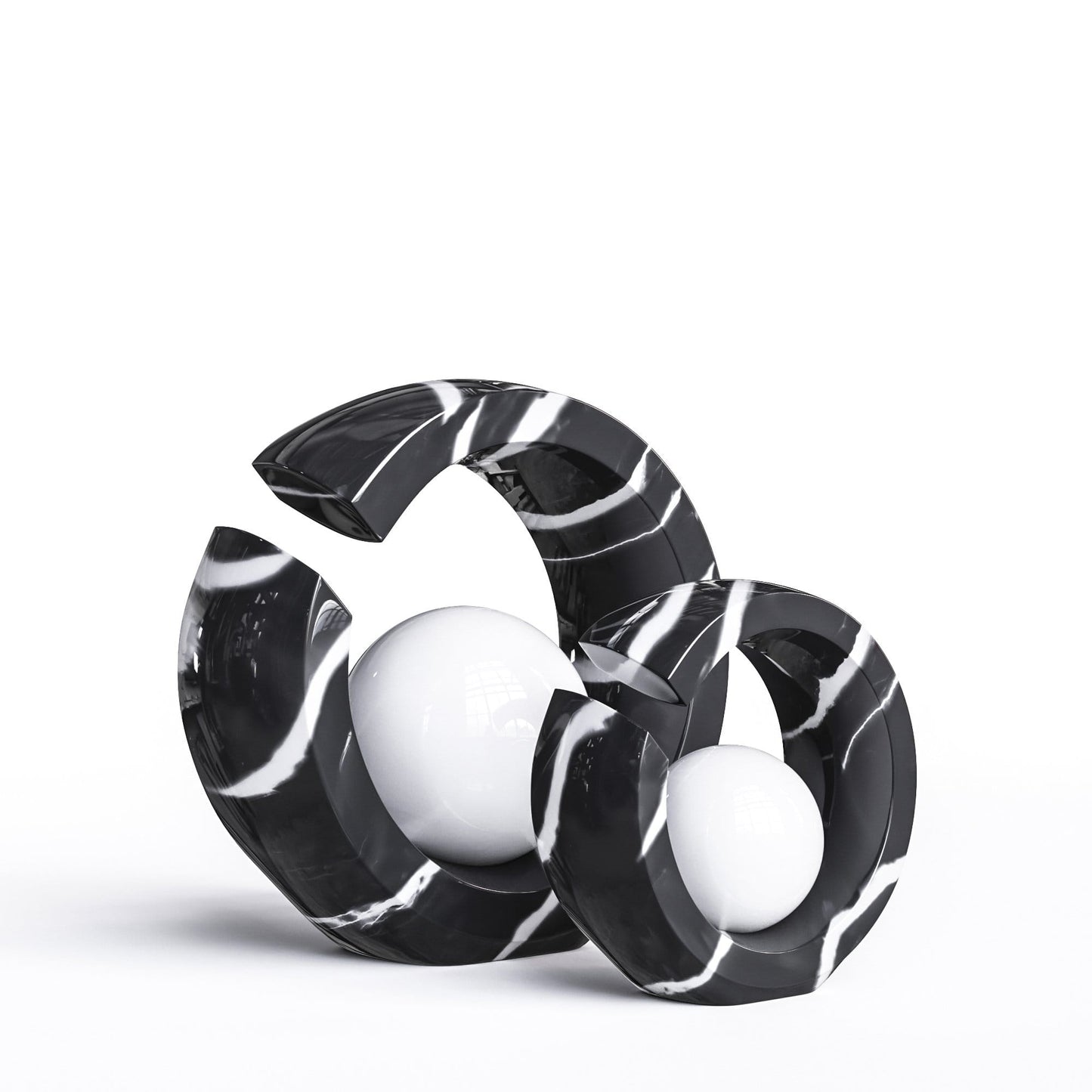 Ceramic Rings & Ball Set - Color Marbles - Synchrony Art INC