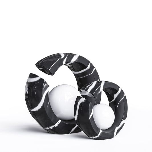 Ceramic Rings & Ball Set - Color Marbles - Synchrony Art INC