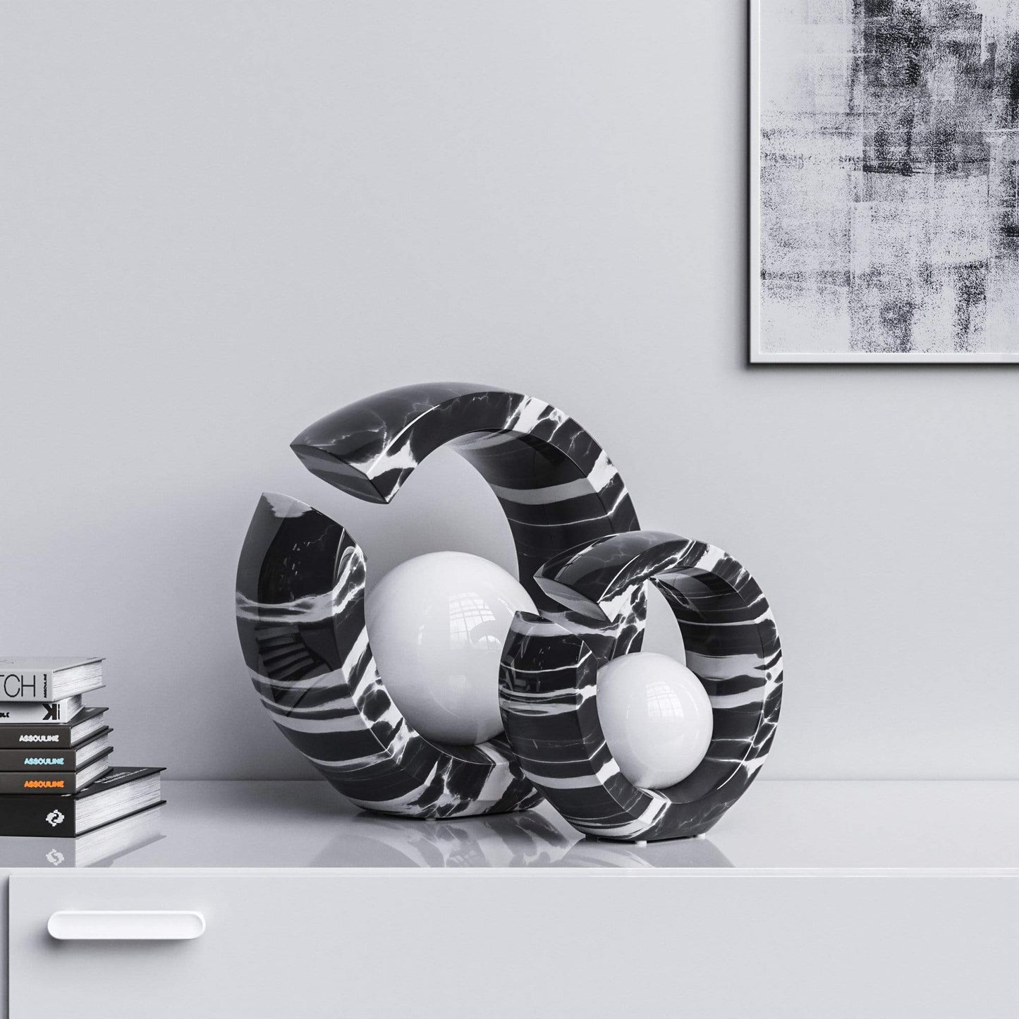 Ceramic Rings & Ball Set - Color Marbles - Synchrony Art INC