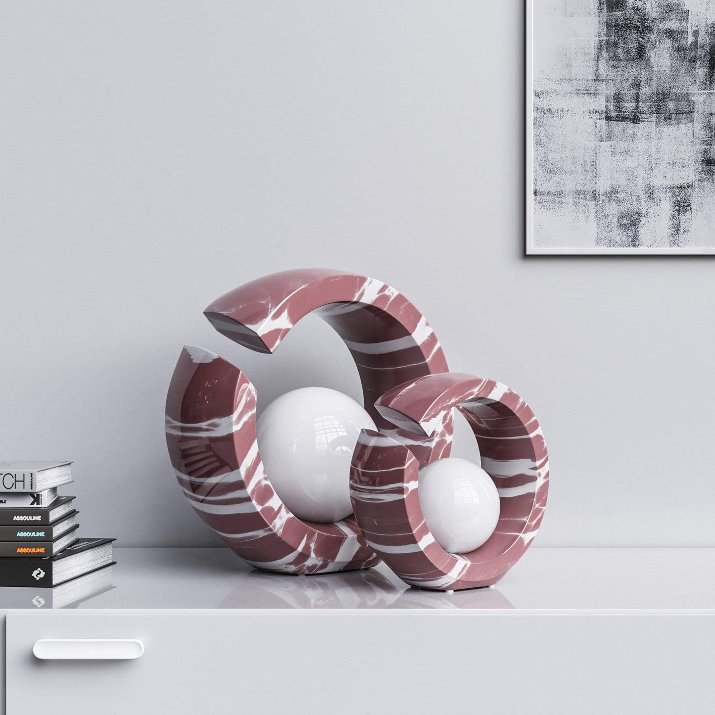 Ceramic Rings & Ball Set - Color Marbles - Synchrony Art INC