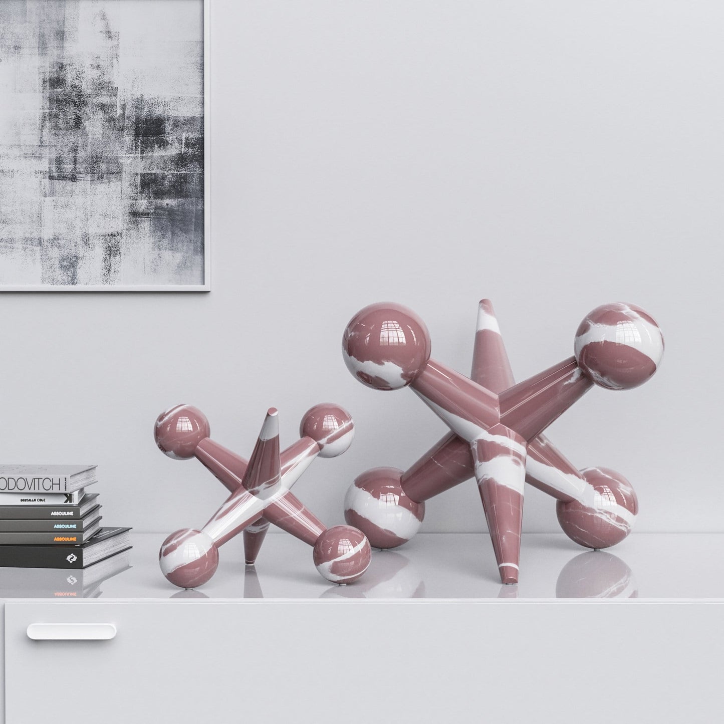 Ceramic Jack Set - Color Marbles - Synchrony Art INC