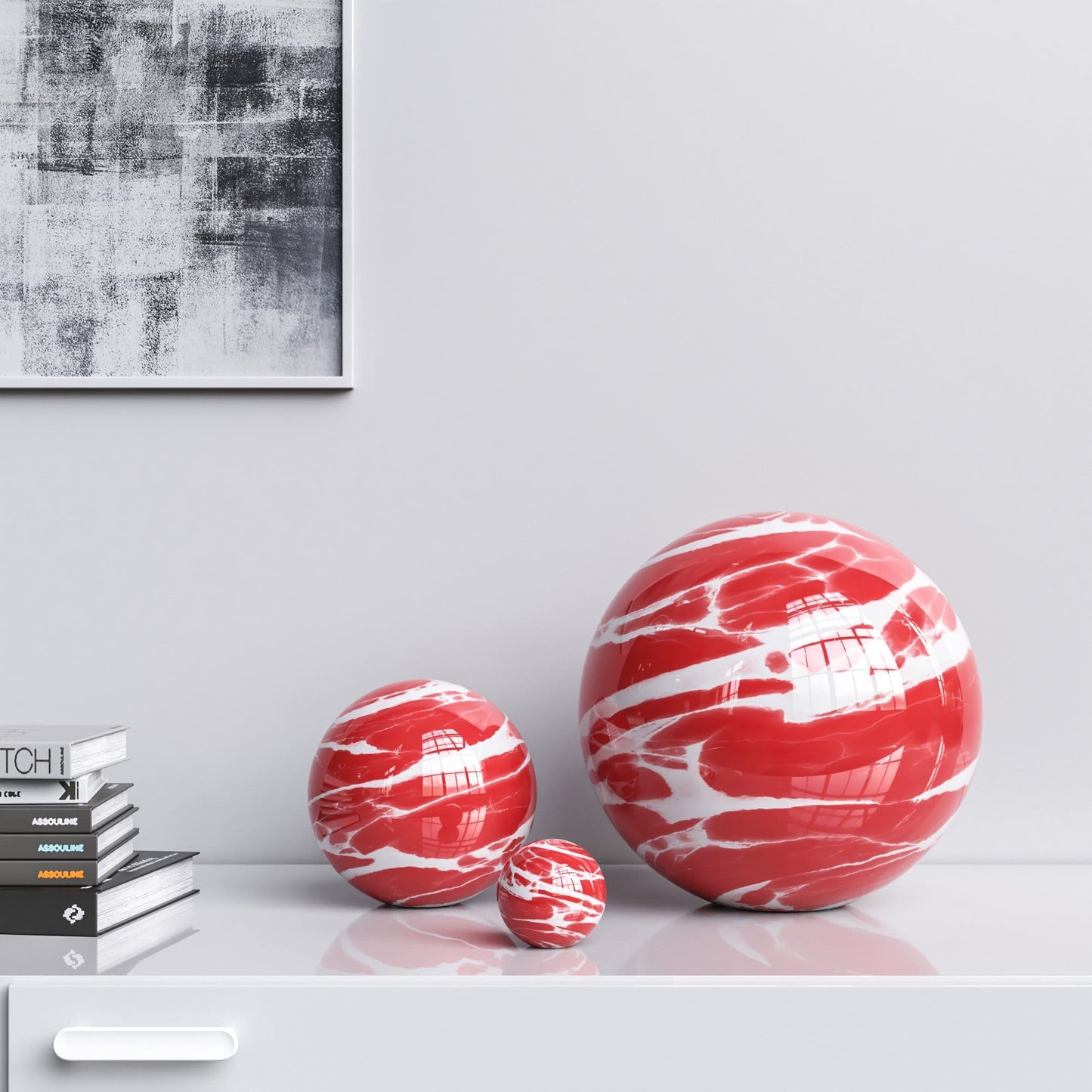 Ceramic Spheres - Three Pieces Set - Color Marbles - Synchrony Art INC