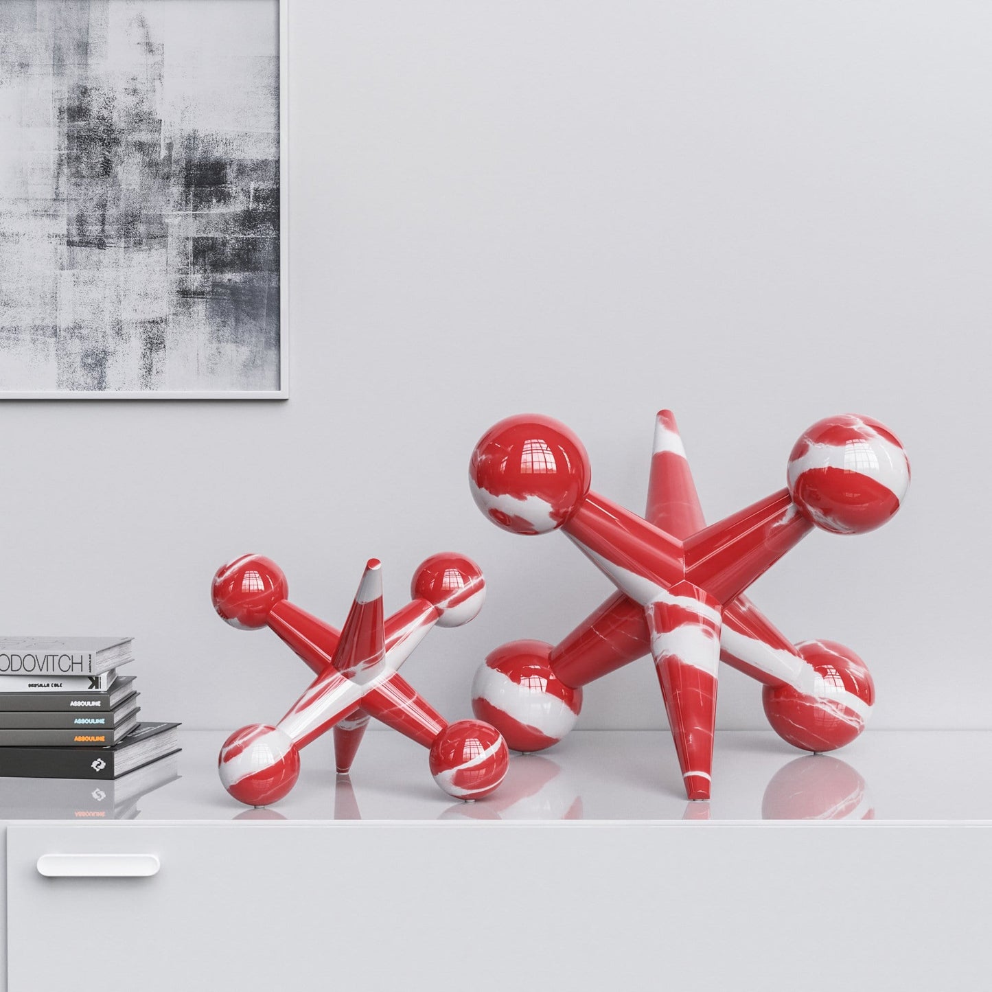 Ceramic Jack Set - Color Marbles - Synchrony Art INC