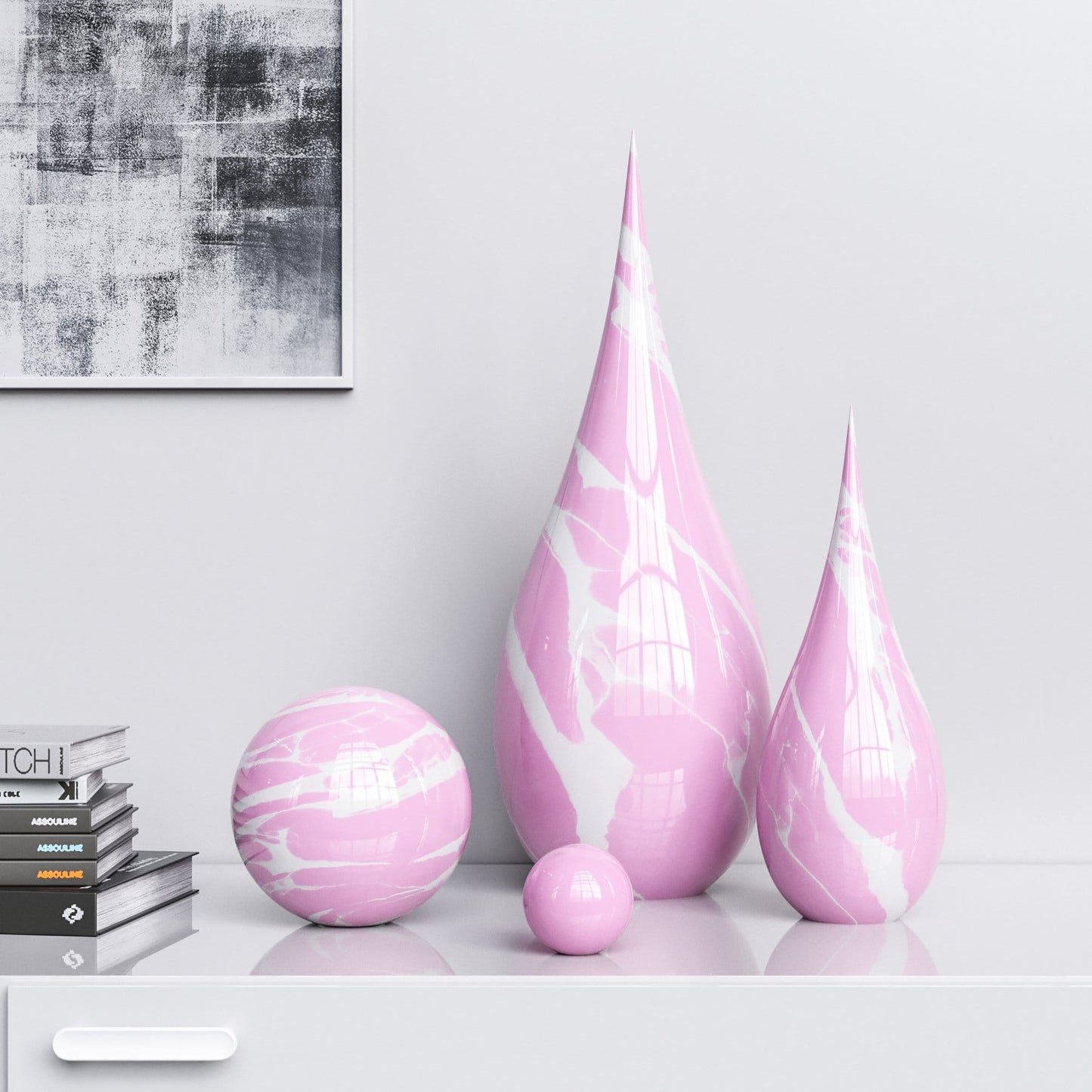 Ceramic Drop & Sphere Set -Color Marbles - Synchrony Art INC