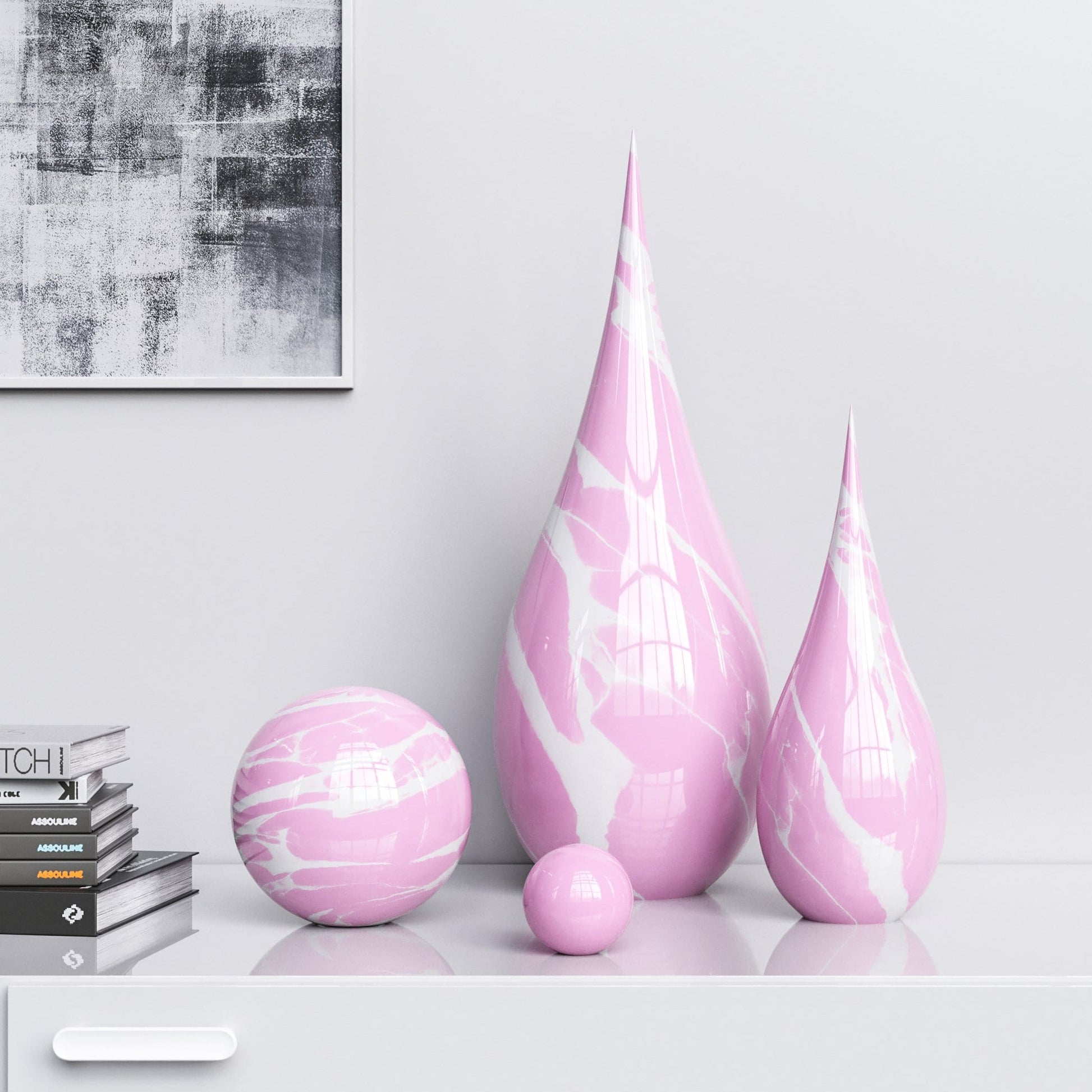 Ceramic Drop & Sphere Set -Color Marbles - Synchrony Art INC