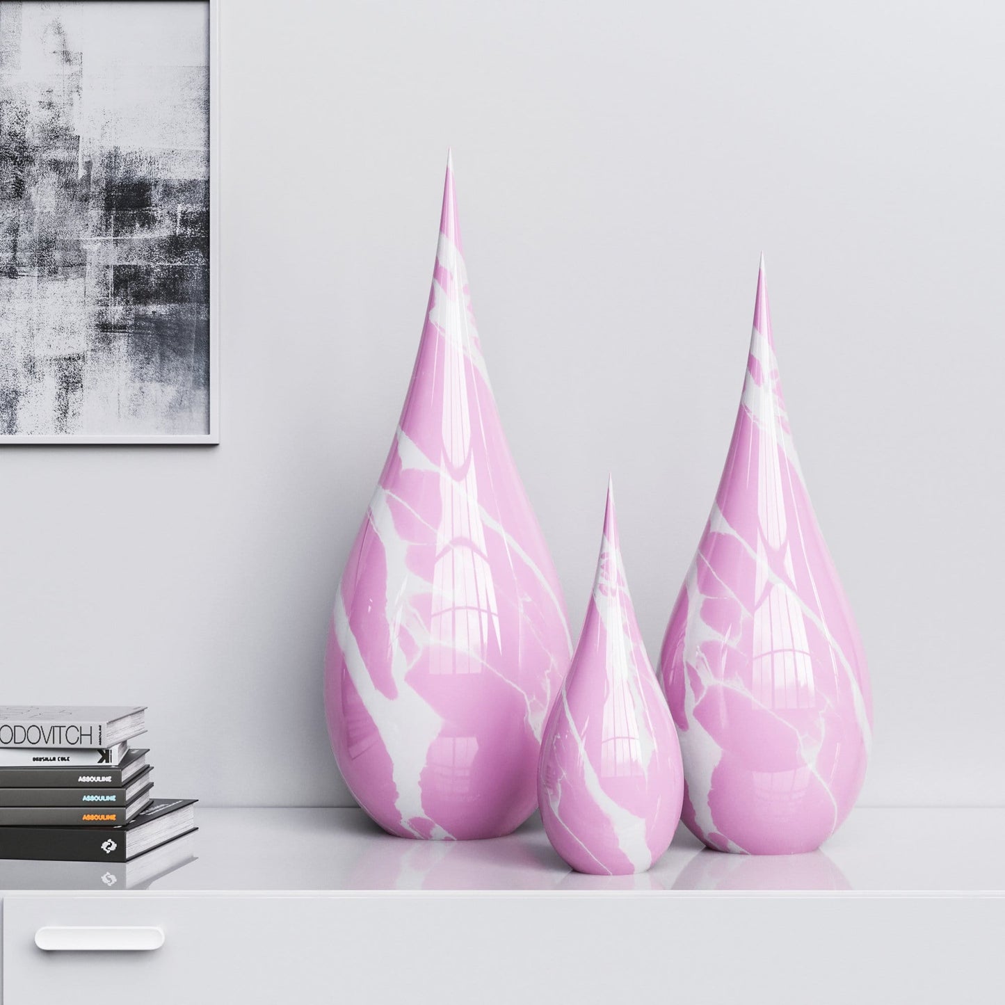 Ceramic Drop Three Pieces Set - Marble Colors - Synchrony Art INC