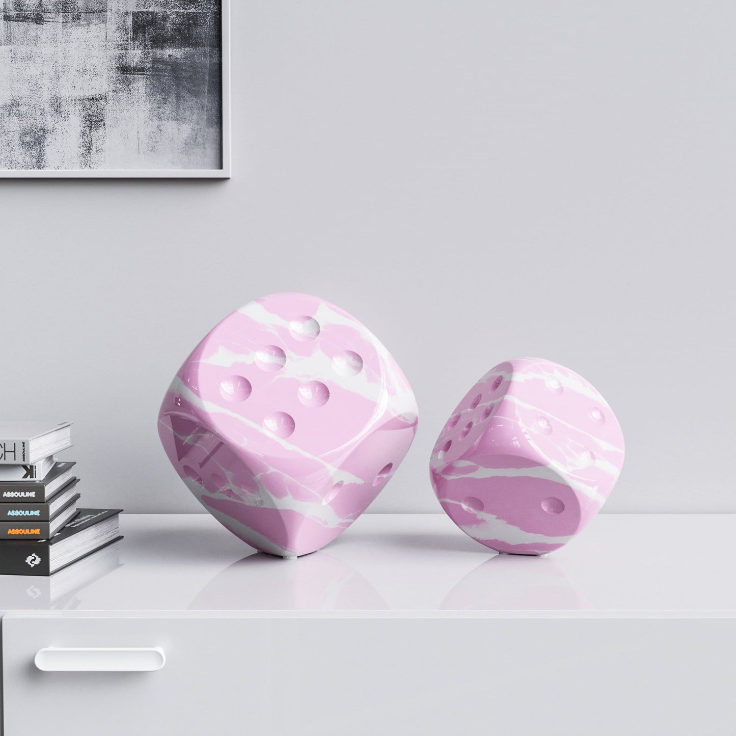 Ceramic Vertical Dice Set - Color Marbles - Synchrony Art INC