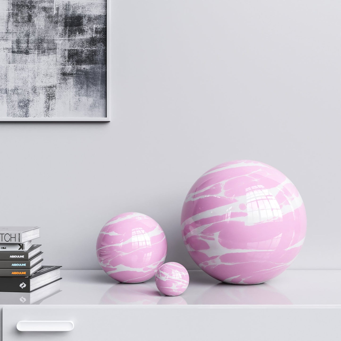 Ceramic Spheres - Three Pieces Set - Color Marbles - Synchrony Art INC