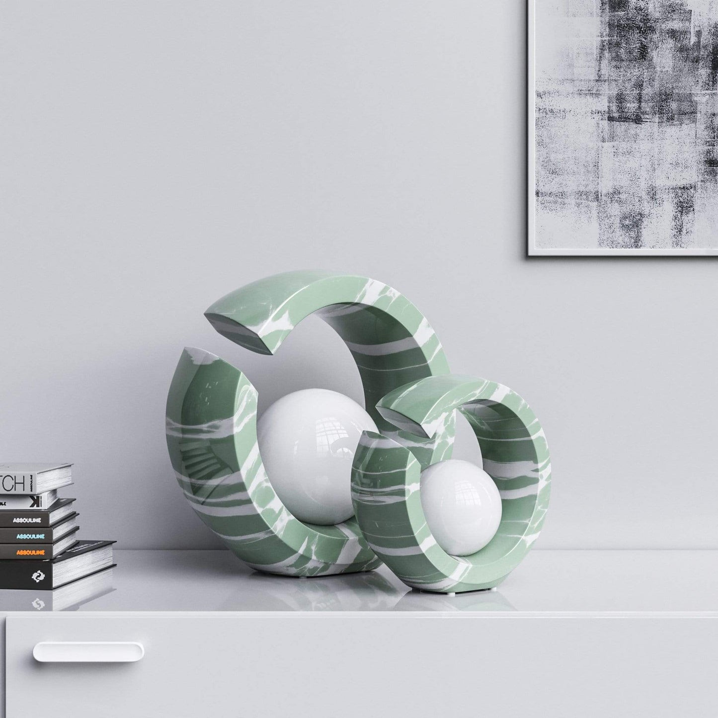 Ceramic Rings & Ball Set - Color Marbles - Synchrony Art INC