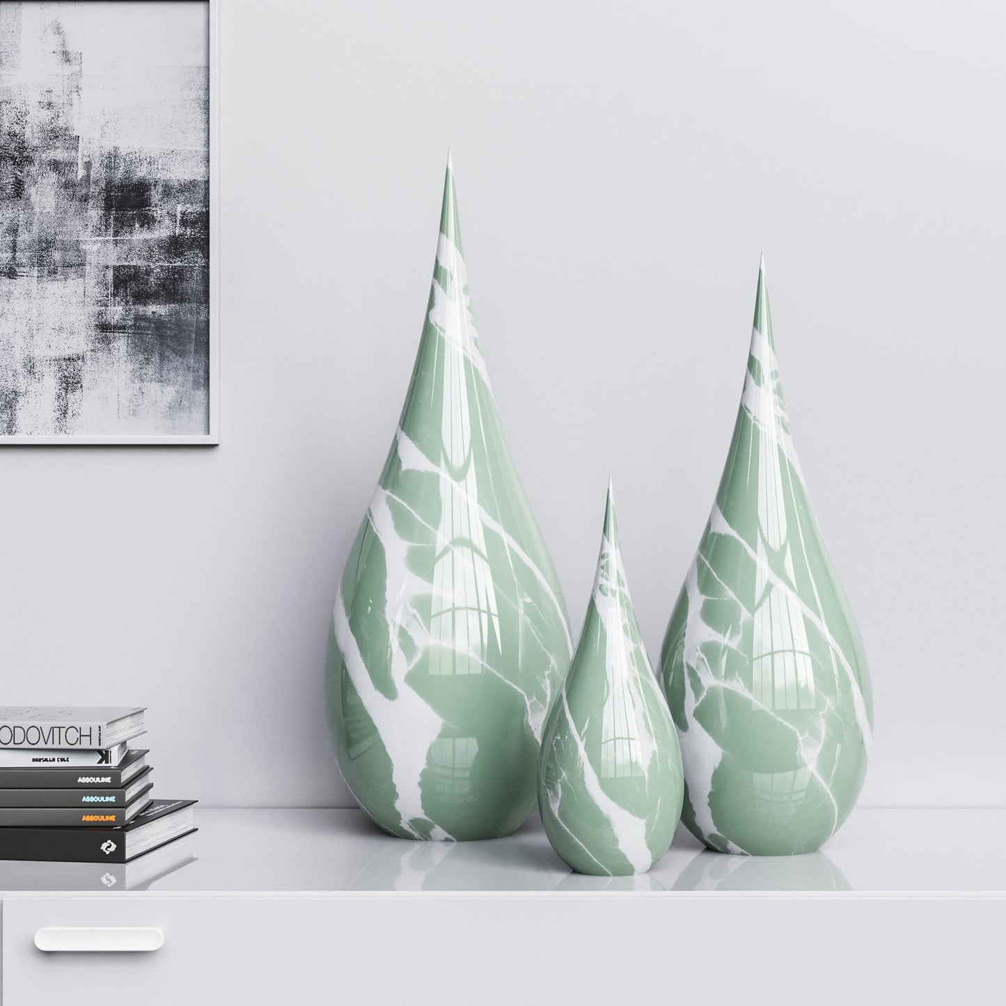 Ceramic Drop Three Pieces Set - Marble Colors - Synchrony Art INC