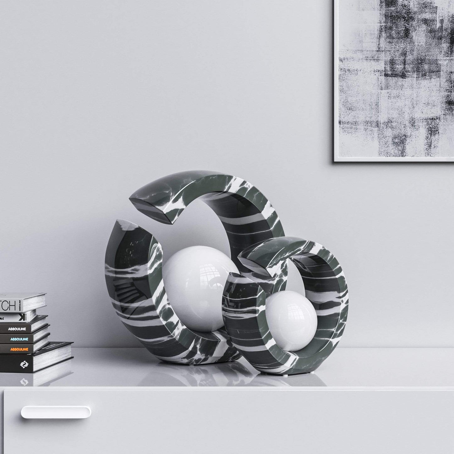 Ceramic Rings & Ball Set - Color Marbles - Synchrony Art INC